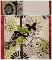 Limely Butterfly Journal w/blk & lime ribbons writing journal